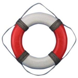 Hampton Nautical Decorative Antique Lifering, 15", Red💓